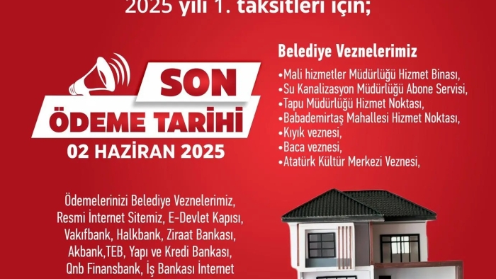 SON ÖDEME TARİHİ 2 HAZİRAN!